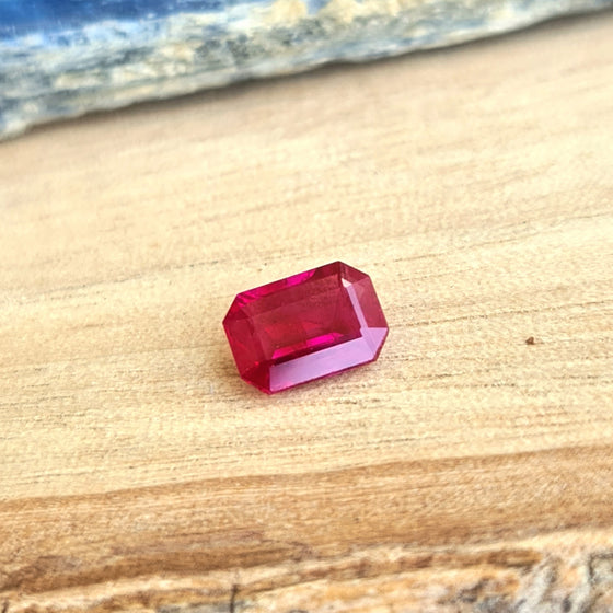 0.76ct Emerald Cut Ruby