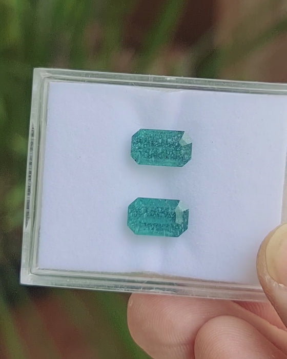Instagram Product- Ancient Roman Glass Emerald Cut Pair