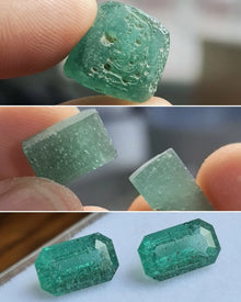  Instagram Product- Ancient Roman Glass Emerald Cut Pair
