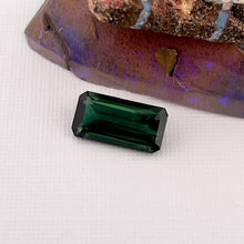  1.44ct Dark Green Tourmaline Emerald Cut Faceted Gemstone