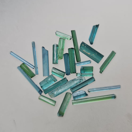 26ct Blue and Green Tourmaline Rods Rough