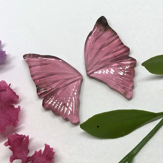 This beautiful Pair of Pale pink Tourmaline butterfly wings are ready to be set into a lovely pendant