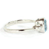 Oval Aquamarine and  Diamond 14k White  Gold Ring