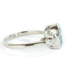 9x7 Oval Aquamarine and  Diamond 14k White  Gold Ring