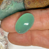 This natural 4.2ct cabochon of chrysoprase was mined in Queensland Australia. The piece is pale apple green with great luminosity.