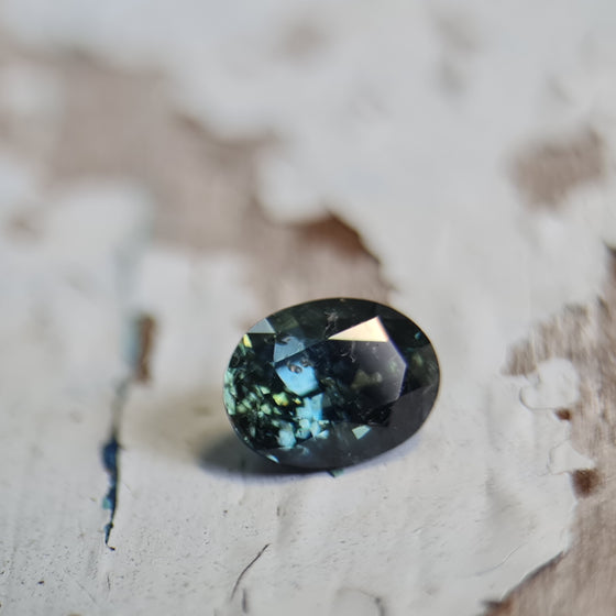 1.27ct Dark Teal Unheated Oval Madagascar Sapphire