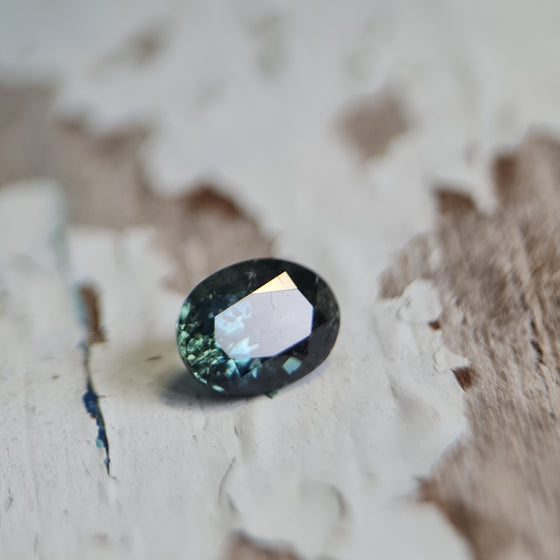 1.27ct Dark Teal Unheated Oval Madagascar Sapphire