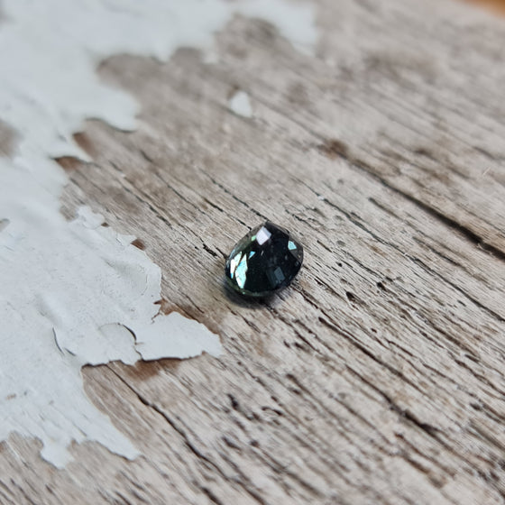1.27ct Dark Teal Unheated Oval Madagascar Sapphire