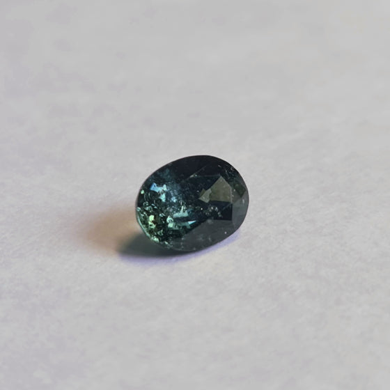 1.27ct Dark Teal Unheated Oval Madagascar Sapphire
