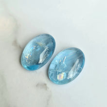  15.35ct TW Aquamarine Oval Cabochon Pair