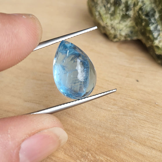 10.45ct Aquamarine Pear Cabochon Cut