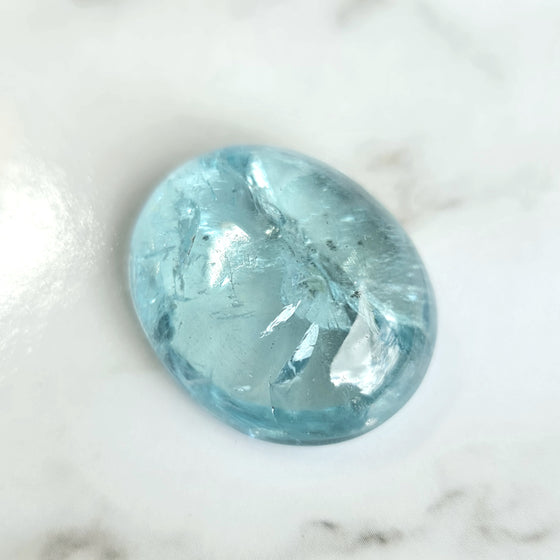 34.47ct Aquamarine Oval Cabochon Cut