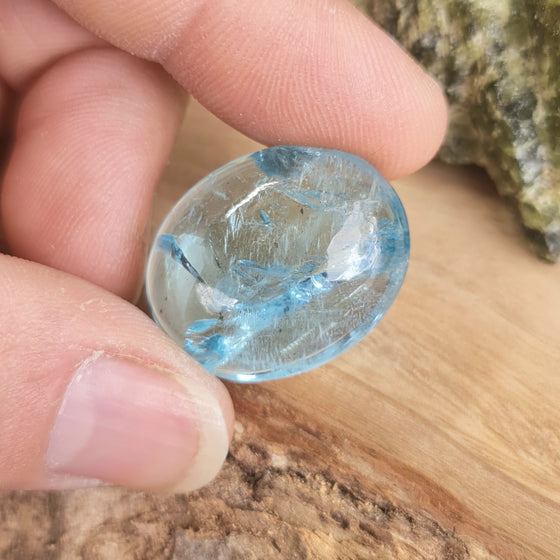 34.47ct Aquamarine Oval Cabochon Cut