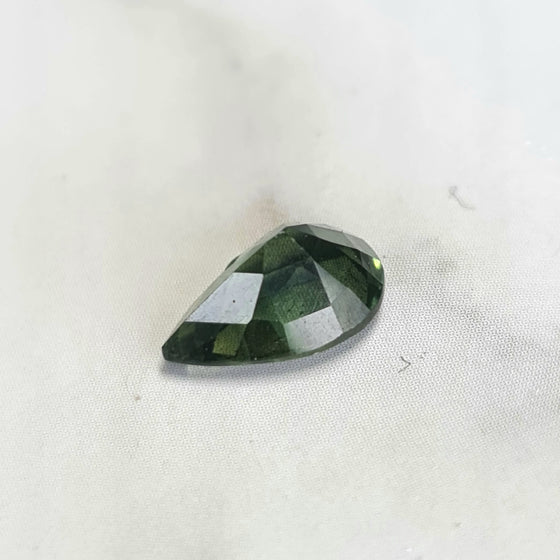 1.58ct Dark Green Pear Cut Australian Sapphire