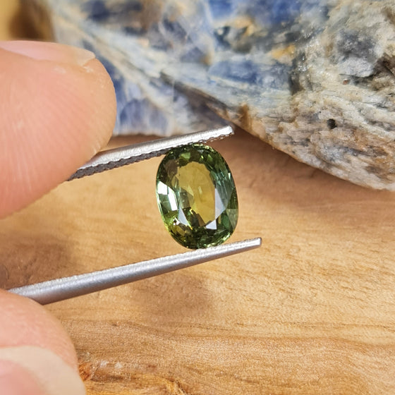 1.62ct Green Oval Cut Sapphire