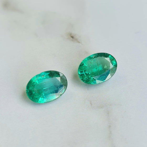 1.40ct TW Oval Cut Zambian Emerald Pair