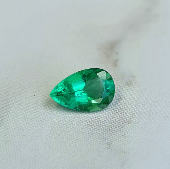 0.73ct Pear Cut Zambian Emerald