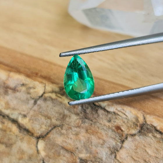 0.73ct Pear Cut Zambian Emerald