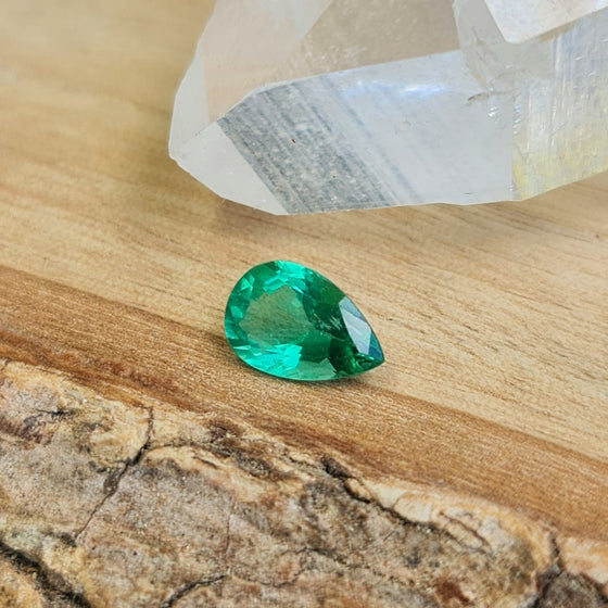 0.73ct Pear Cut Zambian Emerald