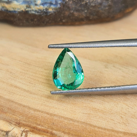 1.19ct Pear Cut Zambian Emerald