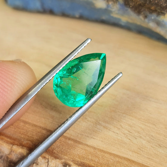 2.45ct Pear Cut Colombian Emerald