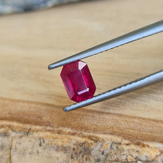 0.87ct Emerald Cut Ruby