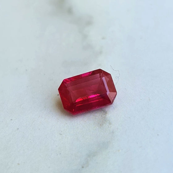 0.76ct Emerald Cut Ruby
