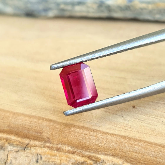 0.76ct Emerald Cut Ruby