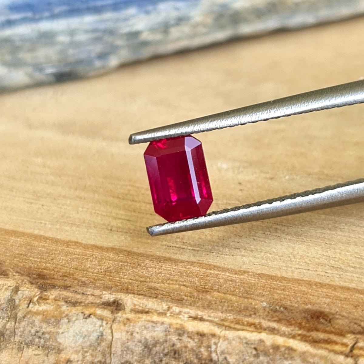 0.68ct Emerald Cut Ruby : Lawson Gems - Rough and Cut Gemstones