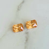 1.28ct TW Peach Orange Emerald Cut Spessartite Garnet Pair