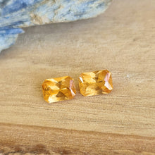  1.28ct TW Peach Orange Emerald Cut Spessartite Garnet Pair