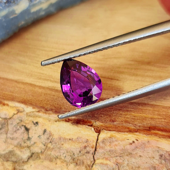 1.01ct Pear Cut Rhodolite Garnet