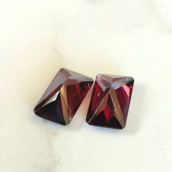 12.46ct TW Emerald Cut Red Garnet Pair