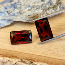  12.46ct TW Emerald Cut Red Garnet Pair