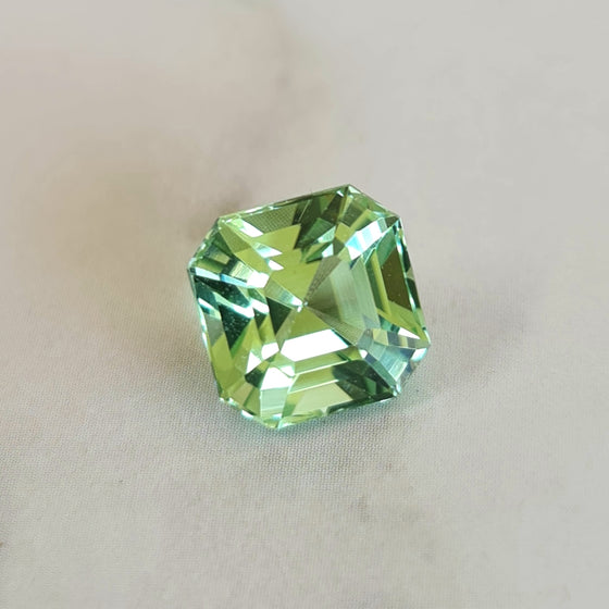 3.14ct Light Green Ascher Cut Tourmaline