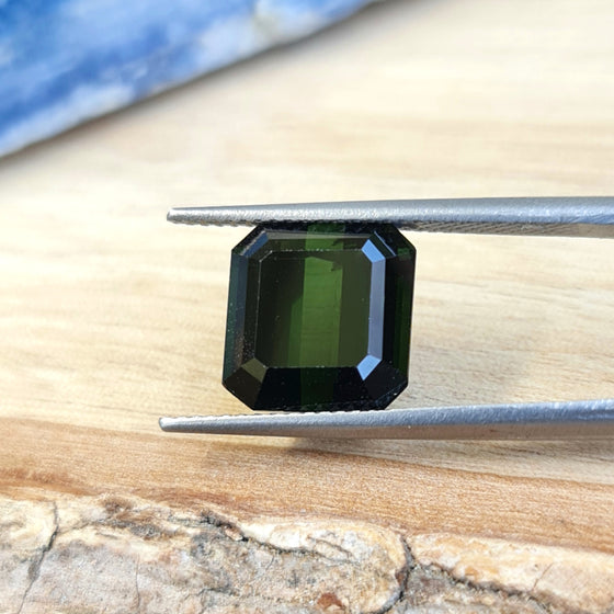 6.21ct Dark green Emerald Cut Tourmaline