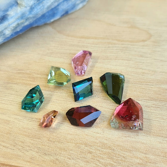 9.44ct Mix Colour Geo Cut Tourmaline Parcel