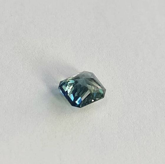 1.35ct Teal Blue Green Unheated Sissor Cut Sapphire