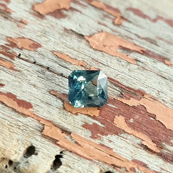 1.35ct Teal Blue Green Unheated Sissor Cut Sapphire