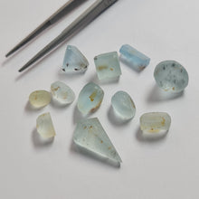  Preformed 35.5ct Aquamarine and Mixed Beryl Parcel with Inclusions