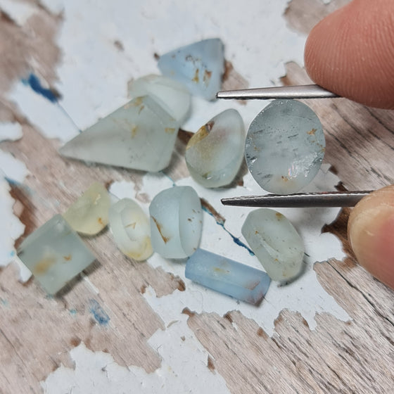 Preformed 35.5ct Aquamarine and Mixed Beryl Parcel with Inclusions