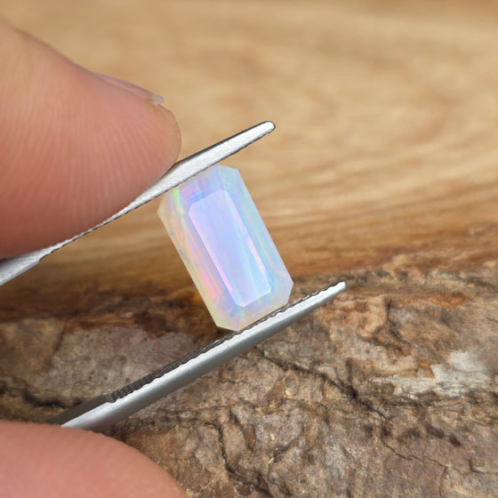 2.65ct Emerald Cut Faceted Australian Opal