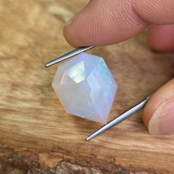 8.66ct Shield Rose Cut Faceted Australian Opal