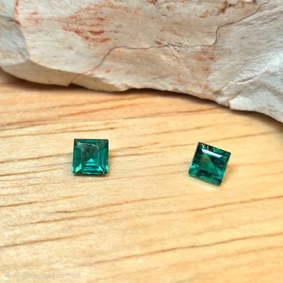 0.33ct TW Square Cut Colombian Emerald Parcel