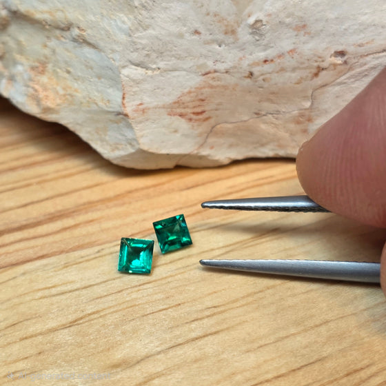 0.33ct TW Square Cut Colombian Emerald Parcel