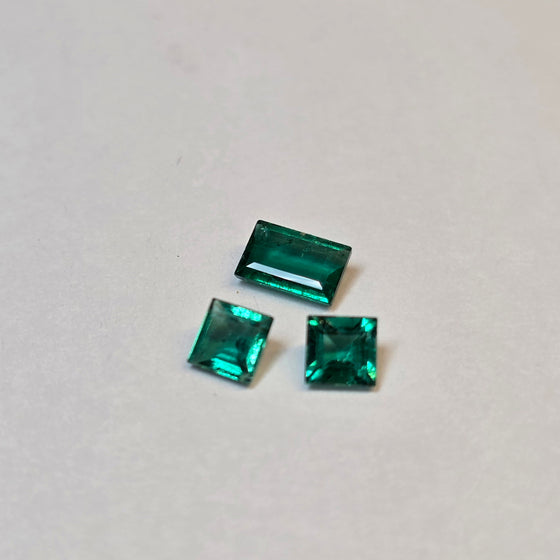 0.60ct TW Square & Baguette Cut Colombian Emerald Parcel