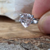1.95ct Pear Cut White Sapphire No Heat