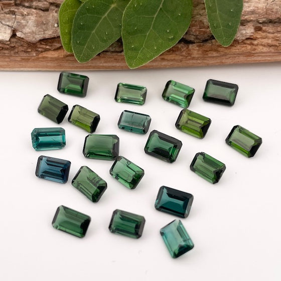 This parcel of 20 natural unheated tourmaline are mid to dark green. They are all eye clean and similar size and shape.