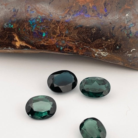 This parcel of 4 oval cut natural unheated tourmaline are a rich dark green.  They are all eye clean. Responsibly sourced.