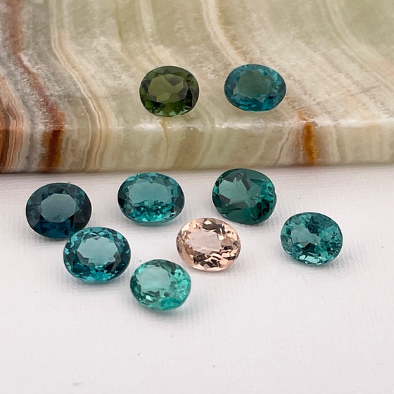 This parcel of 9 pieces of natural unheated tourmaline has a range of colours. They are all eye clean. Responsibly sourced Tourmaline.